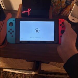 Nintendo Switch Handheld Console - Blue and Red w tv dock